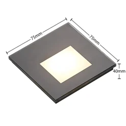 Arcchio LED inbouwlamp Vexi, 7,8 cm x 7,8 cm, zwart, CCT