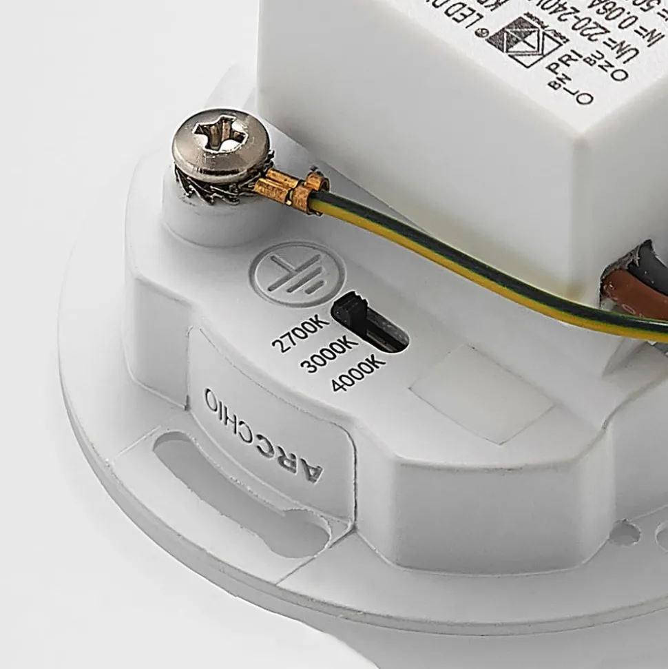 Arcchio LED inbouwlamp Vexi, Ø 7,5 cm, wit, aluminium, CCT