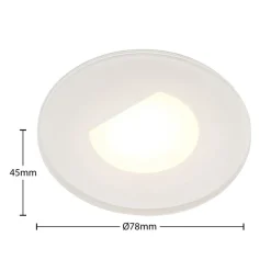 Arcchio LED inbouwlamp Vexi, Ø 7,8 cm, wit, aluminium, CCT