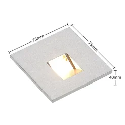 Arcchio LED inbouwlamp Vexi, 7,5 cm x 7,5 cm, zilver, CCT