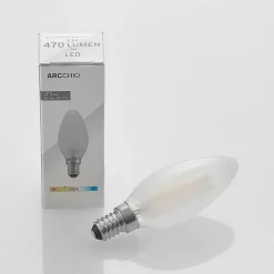 Arcchio LED kaarslamp E14, 4 W, mat, 2.700 K, dimbaar