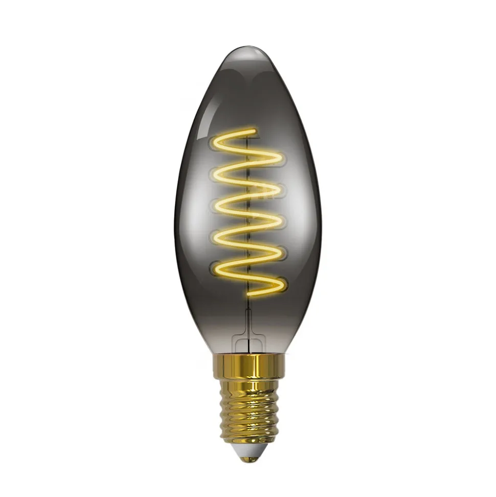 Arcchio LED kaarslamp, E14, 4,9 W, rookgrijs, 1800 K