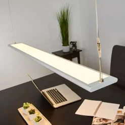 Arcchio LED kantoor hanglamp Samu, up/down, dimbaar, aluminium