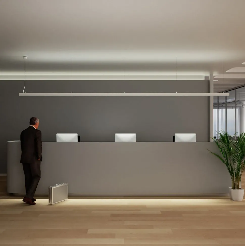 Arcchio LED kantoor hanglamp Jolinda slank, metaal, omhoog/omlaag