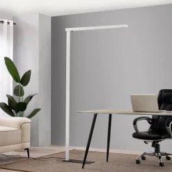 Arcchio LED kantoor vloerlamp Tamilo, wit, metaal, 194 cm