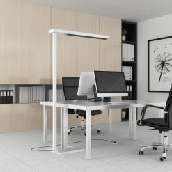 Arcchio LED kantoor vloerlamp Susi, wit, sensor, touchdimmer