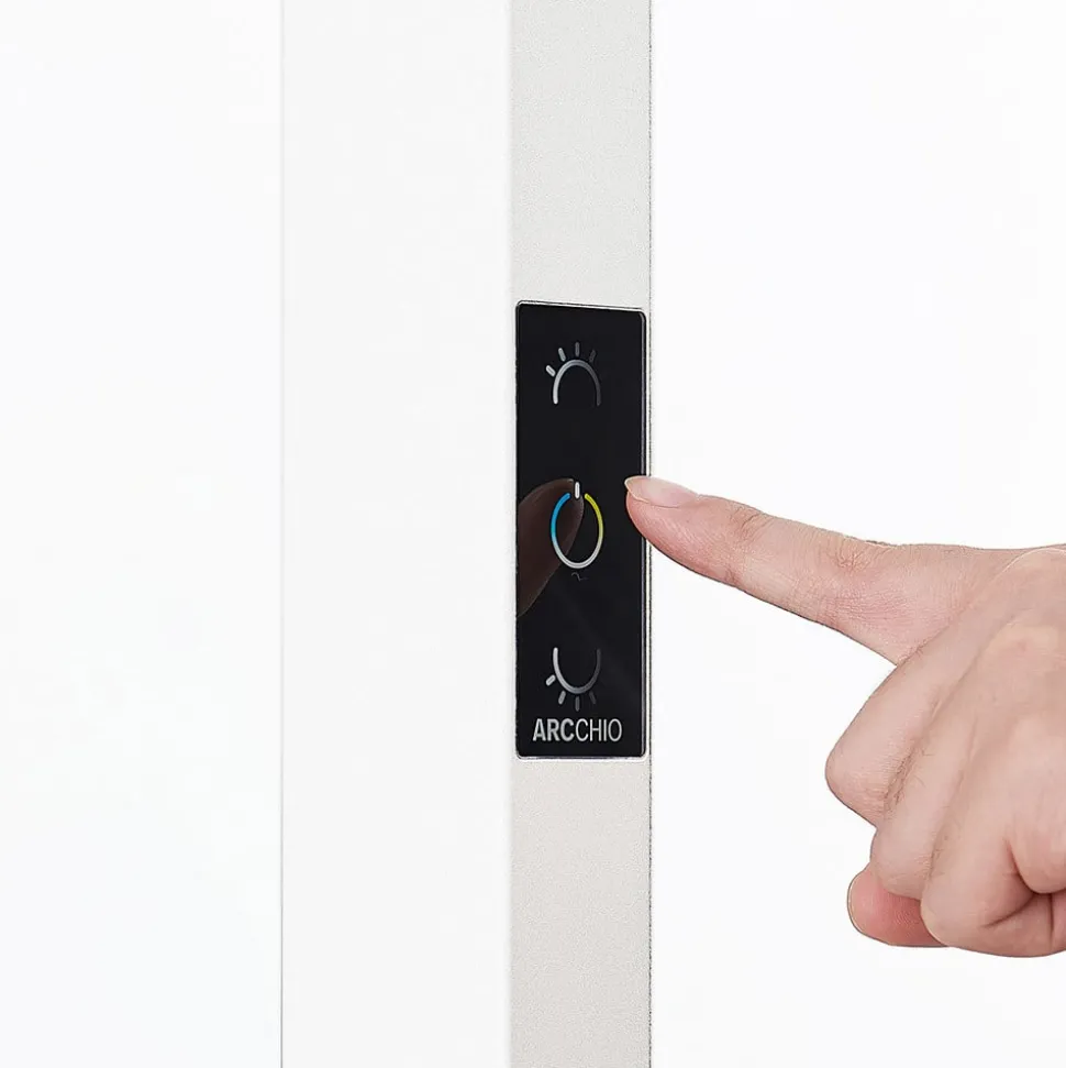 Arcchio LED kantoor vloerlamp Susi, wit, sensor, touchdimmer