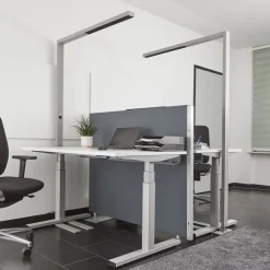 Arcchio LED kantoor vloerlamp Jolinda, zilver, 4.000 K, sensor