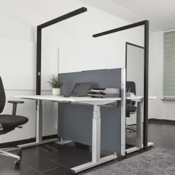 Arcchio LED kantoor vloerlamp Jolinda, zwart, 4000K, sensor