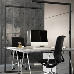 Arcchio LED kantoor vloerlamp Jolinda, zwart, 4000K, sensor