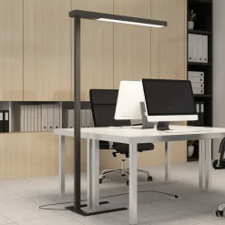 Arcchio LED kantoor vloerlamp Susi, zwart, sensor, touchdimmer