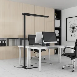 Arcchio LED kantoor vloerlamp Susi, zwart, sensor, touchdimmer