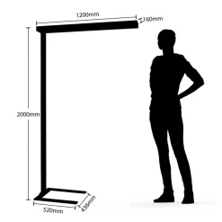 Arcchio LED kantoor vloerlamp Susi, zwart, sensor, touchdimmer