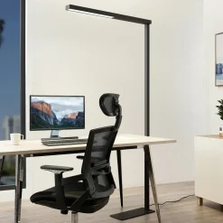 Arcchio LED kantoor vloerlamp Tamilo, zwart, metaal, 194cm