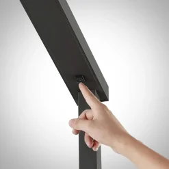 Arcchio LED kantoor vloerlamp Tamilo, zwart, metaal, 194cm