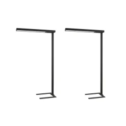 Arcchio LED kantoor vloerlamp Susi, set van 2, zwart, sensor