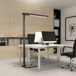 Arcchio LED kantoor vloerlamp Susi, set van 2, zwart, sensor