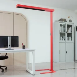 Arcchio LED kantoor vloerlamp Susi, rood, sensor, touchdimmer