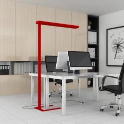 Arcchio LED kantoor vloerlamp Susi, rood, sensor, touchdimmer