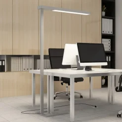 Arcchio LED kantoor vloerlamp Susi, zilver, sensor, touchdimmer