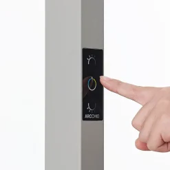 Arcchio LED kantoor vloerlamp Susi, zilver, sensor, touchdimmer
