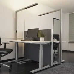 Arcchio LED kantoor vloerlamp Jolinda, zilver, CCT, sensor,