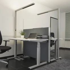 Arcchio LED kantoor vloerlamp Jolinda, set van 2, zilver, 4.000 K