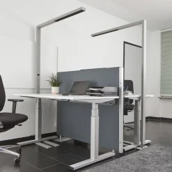 Arcchio LED kantoor vloerlamp Jolinda, set van 2, zilver, 4.000 K