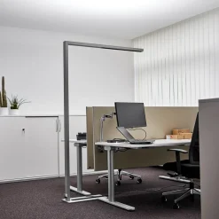 Arcchio LED kantoor vloerlamp Jolinda, set van 2, zilver, 4.000 K