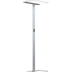 Arcchio LED kantoor vloerlamp Aila, zilver, daglichtsensor
