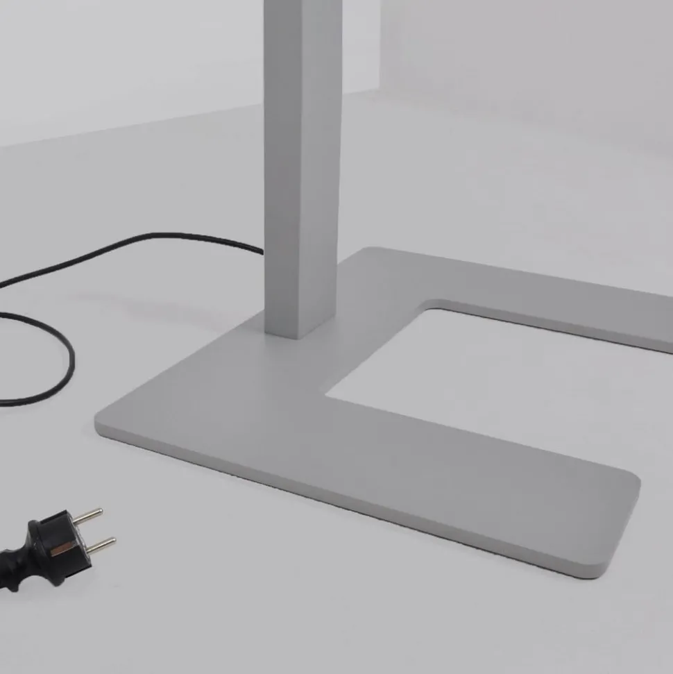 Arcchio LED kantoor vloerlamp Aila, zilver, daglichtsensor