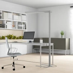 Arcchio LED kantoor vloerlamp Susi, zilver, sensor, dimmer, CCT