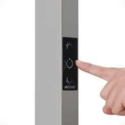 Arcchio LED kantoor vloerlamp Susi, zilver, sensor, dimmer, CCT