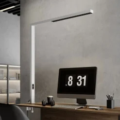 Arcchio LED klemlamp Jolinda, wit, metaal, dimbaar