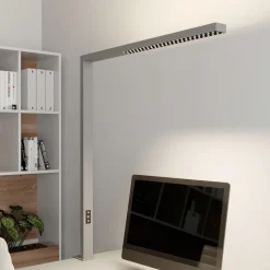 Arcchio LED klemlamp Jolinda, zilver, metaal, dimbaar