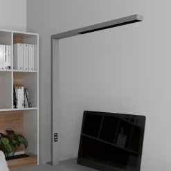 Arcchio LED klemlamp Jolinda, zilver, metaal, dimbaar