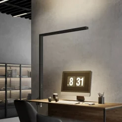 Arcchio LED klemlamp Jolinda, zwart, aluminium, dimbaar