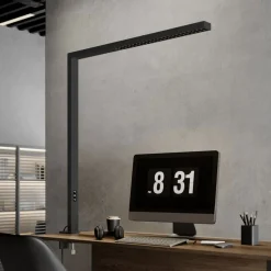 Arcchio LED klemlamp Jolinda, zwart, aluminium, dimbaar