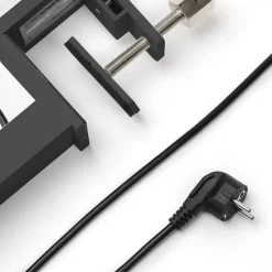 Arcchio LED klemlamp Jolinda, zwart, aluminium, dimbaar