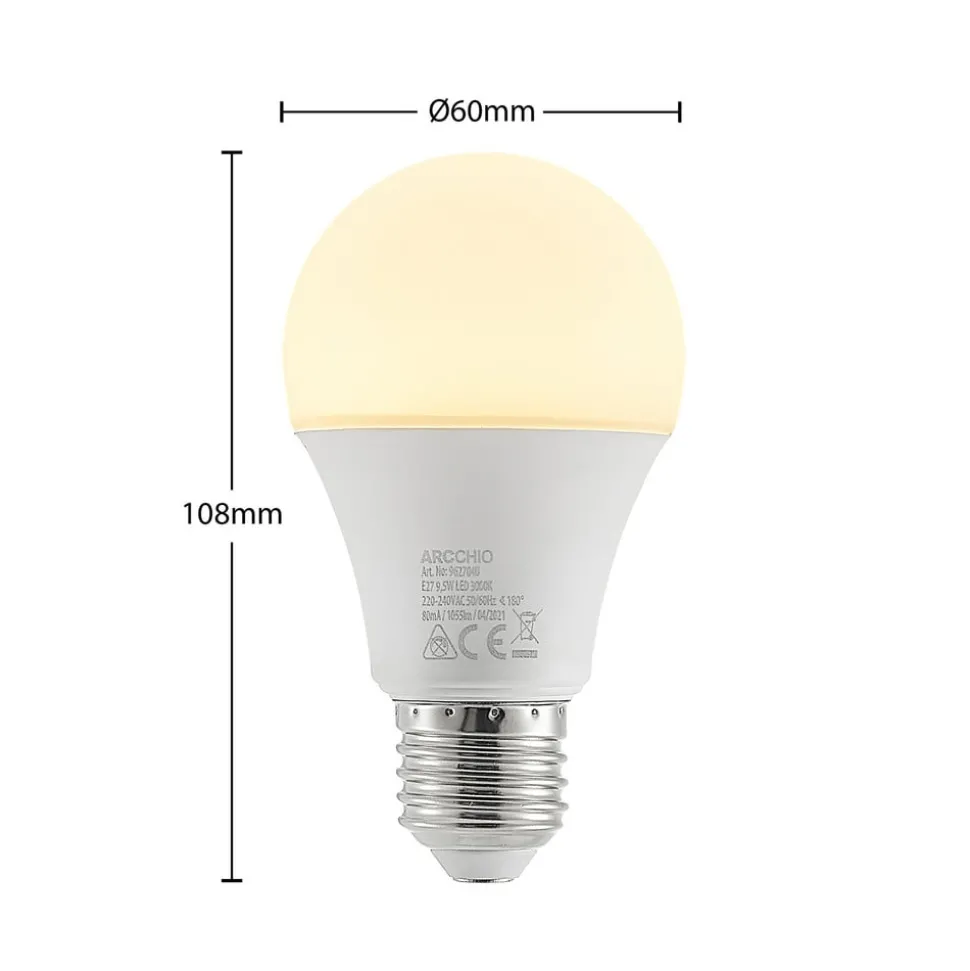 Arcchio LED lamp E27 A60 9,5W opaal 3.000K 1055lm