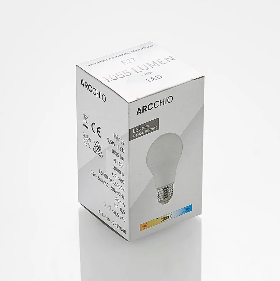 Arcchio LED lamp E27 A60 9,5W opaal 3.000K 1055lm