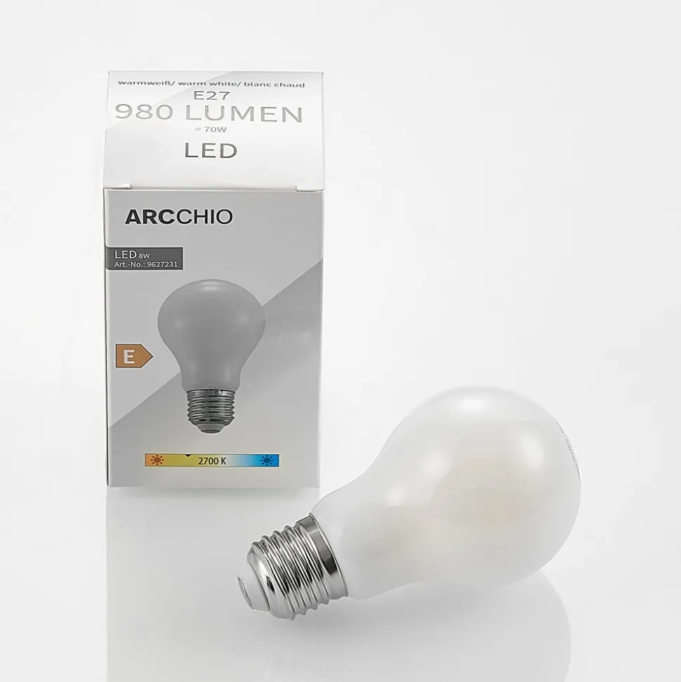Arcchio LED lamp E27 8W 2.700K dimbaar, opaal