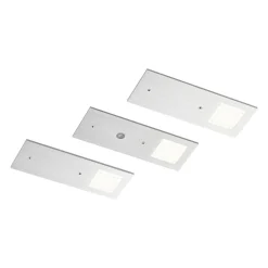 Arcchio LED meubelverlichting Nortra, set van 3, grijs, aluminium