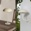 Arcchio LED oplaadbare tafellamp Thenra, beige, muurbeugel