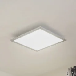 Arcchio LED paneel Lyndra, 40 cm, zilver, aluminium, dimbaar, CCT