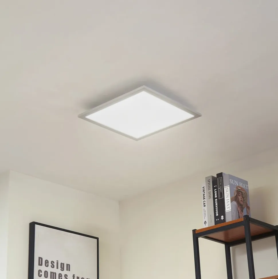 Arcchio LED paneel Lyndra, 40 cm, zilver, aluminium, dimbaar, CCT