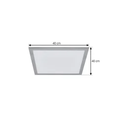 Arcchio LED paneel Lyndra, 40 cm, zilver, aluminium, dimbaar, CCT