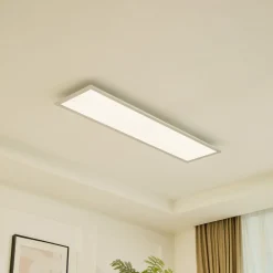 Arcchio LED paneel Lyndra, 120 cm, zilver, aluminium, dimbaar, CCT