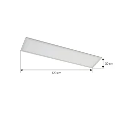 Arcchio LED paneel Lyndra, 120 cm, zilver, aluminium, dimbaar, CCT