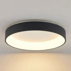 Arcchio LED plafondlamp Aleksi, Ø 60cm, zwart, metaal, CCT